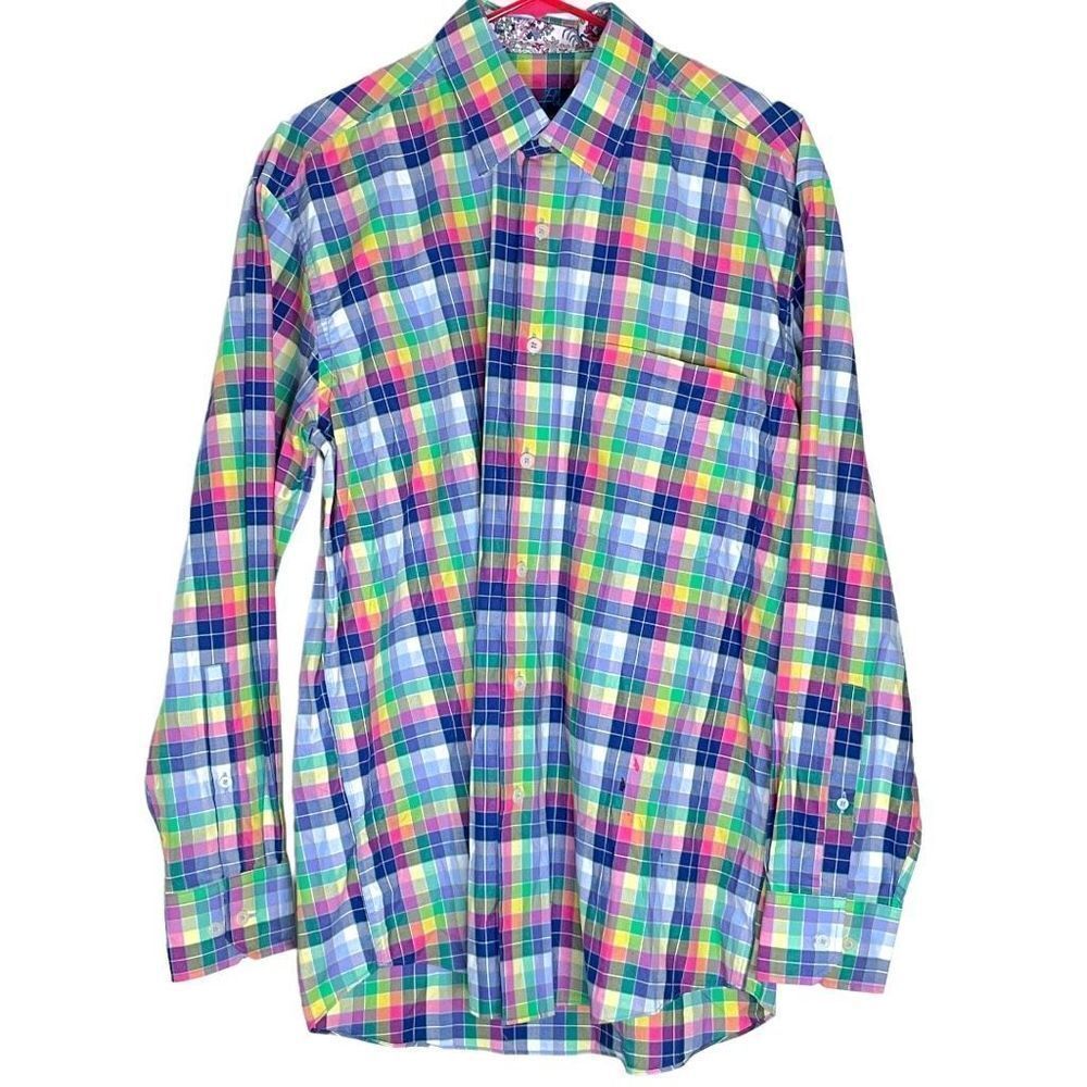 NWT Alan Flusser pastel colored button down Size Medium